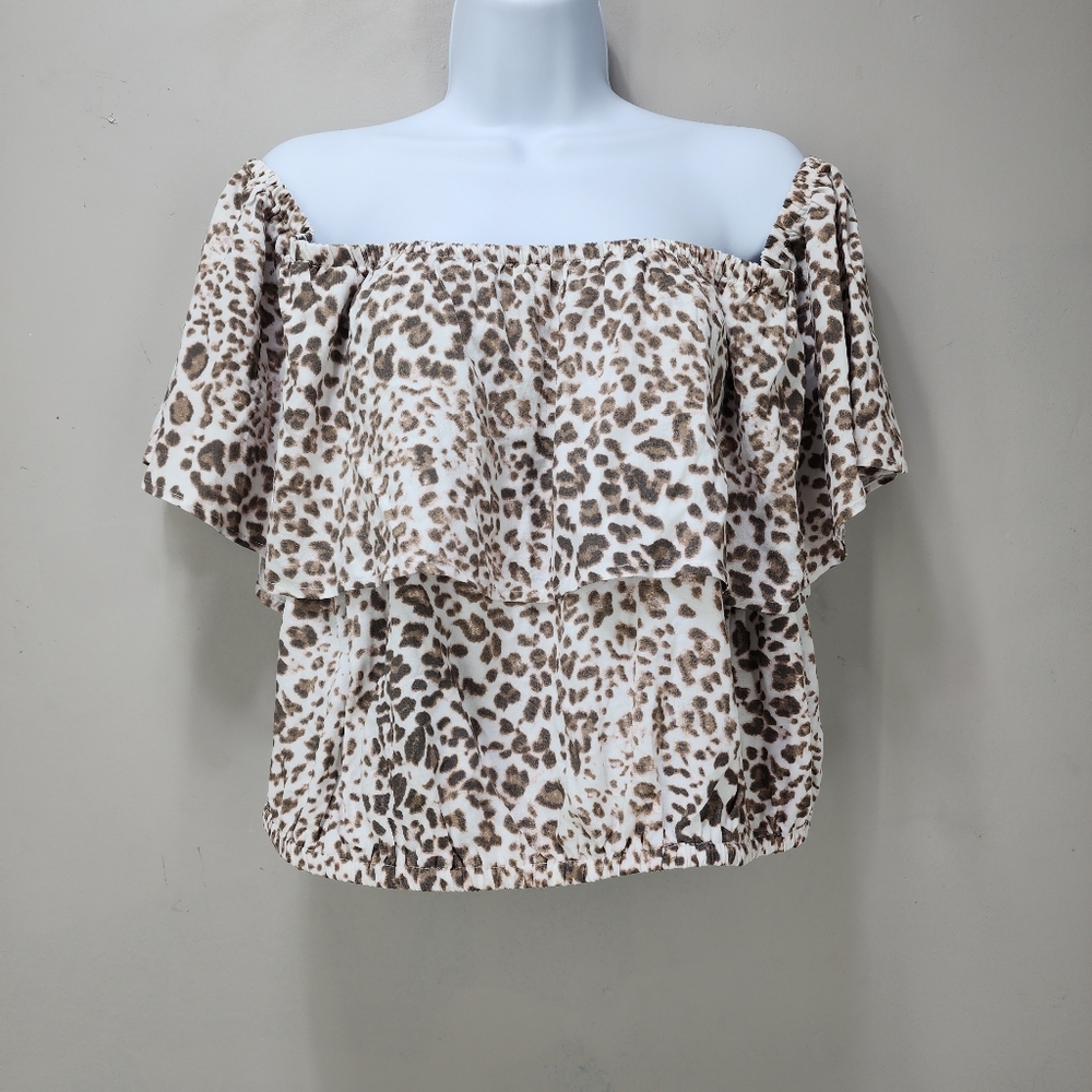 Torrid Off the Shoulder Leopard Print Crop Top